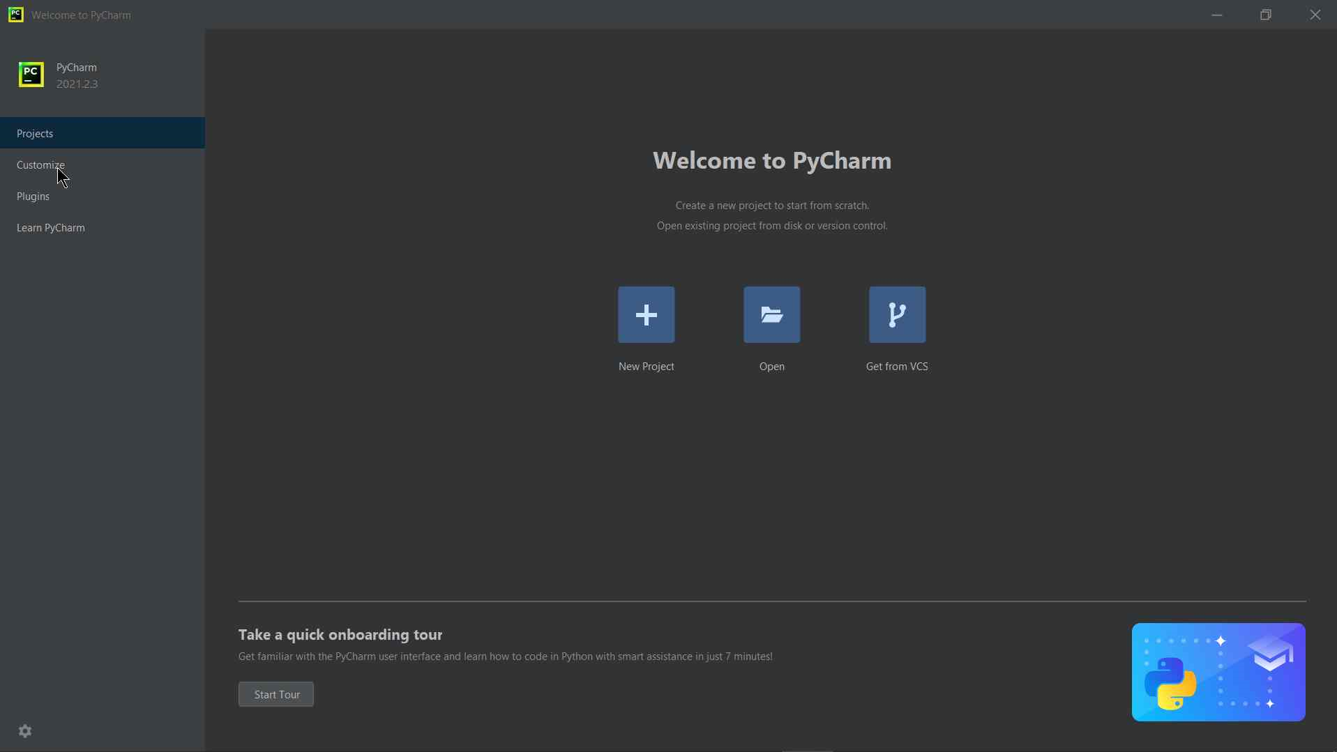 PyCharm Welcome